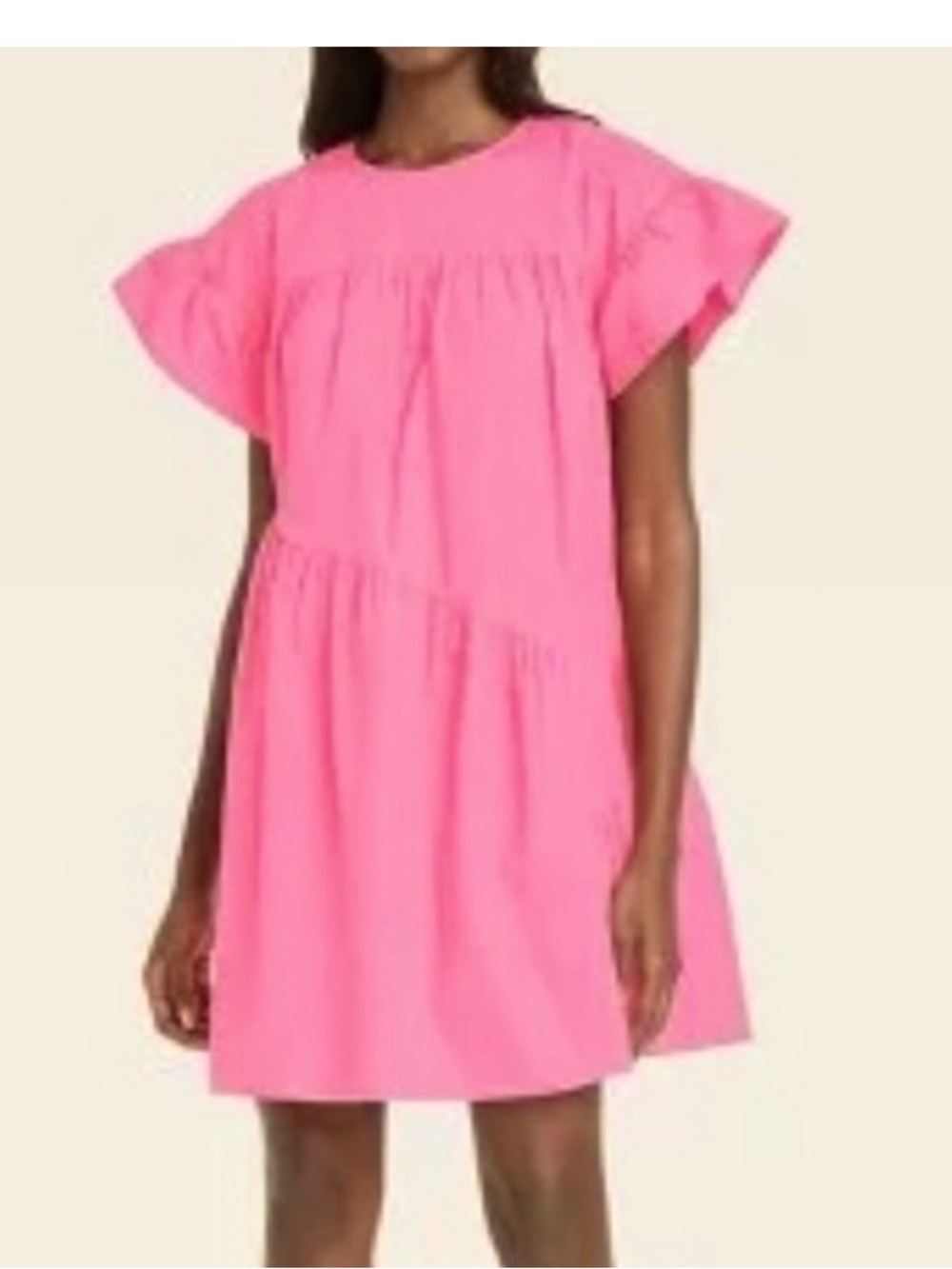 Who What Weat Target Hot Pink Cotton Poplin Tiered Dress Oversized Size Large